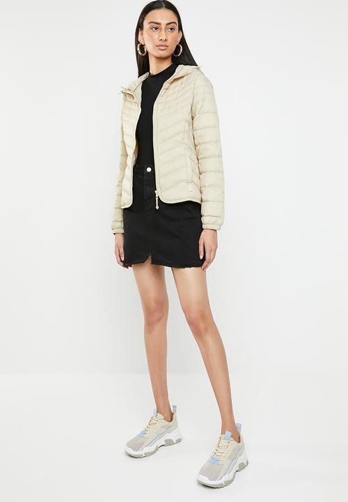 ONLY - Demi hooded puffa jacket - beige