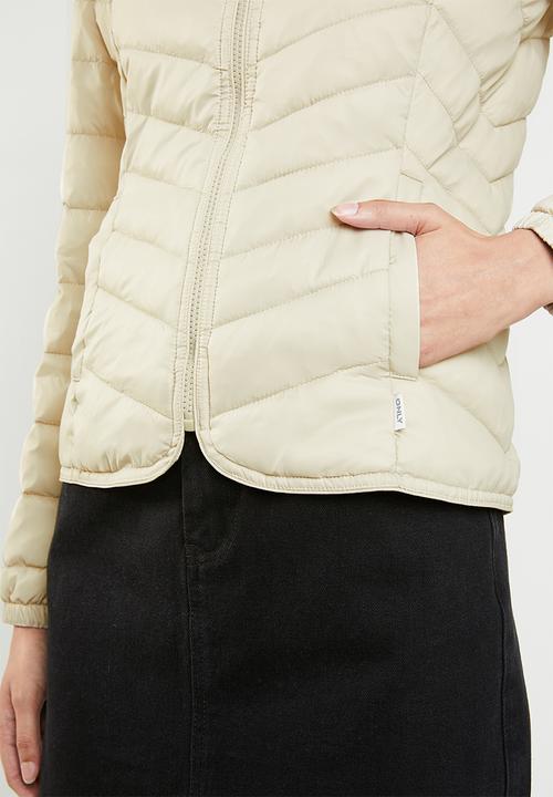 ONLY - Demi hooded puffa jacket - beige