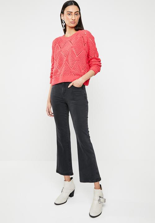 ONLY - Yasmin long sleeve structure pullover - pink