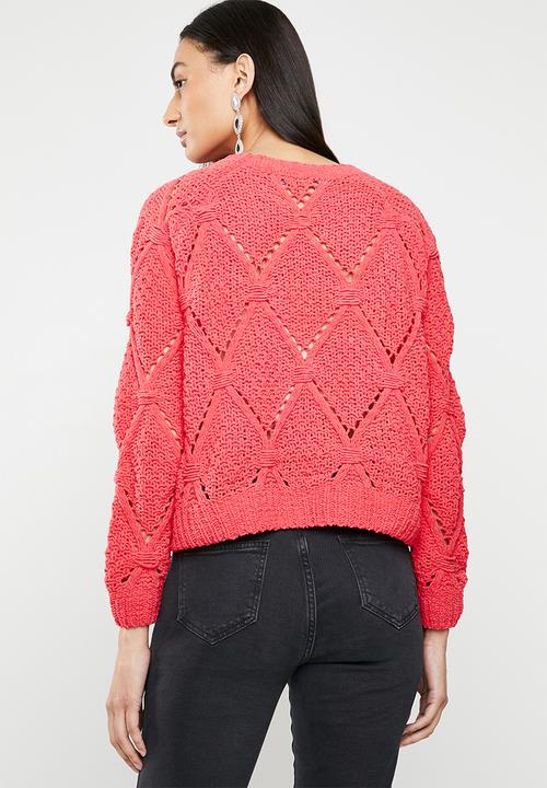 ONLY - Yasmin long sleeve structure pullover - pink