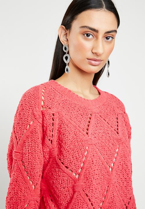 ONLY - Yasmin long sleeve structure pullover - pink