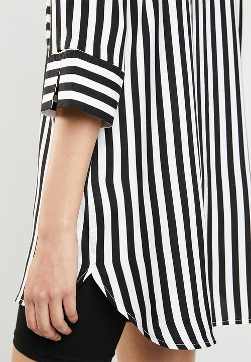 ONLY - Siri 3/4 striped shirt - black