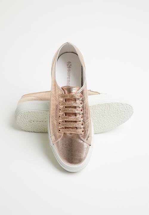 SUPERGA - 2750 Cotu metallic croc print bling lo - 916 rose gold		