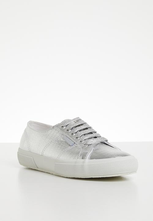 SUPERGA - 2750 Cotu metallic croc print bling lo - 031 grey silver			
