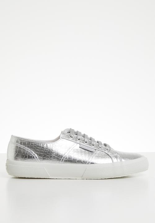SUPERGA - 2750 Cotu metallic croc print bling lo - 031 grey silver			