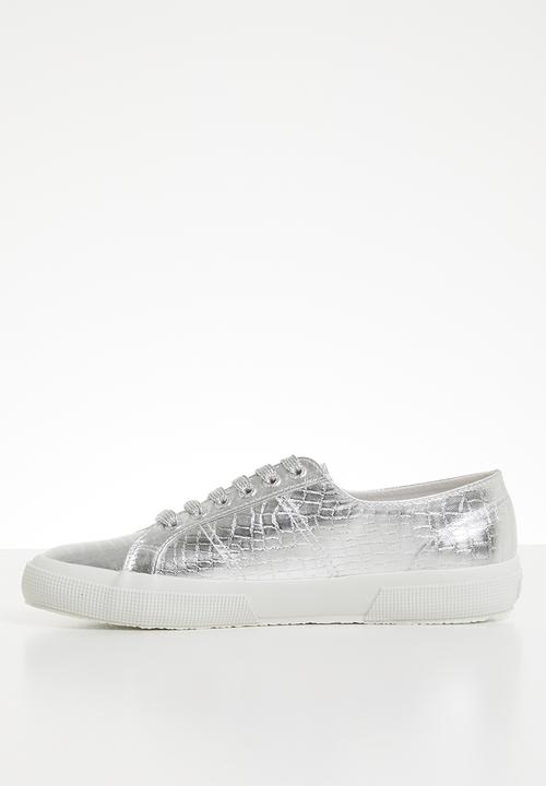 SUPERGA - 2750 Cotu metallic croc print bling lo - 031 grey silver			