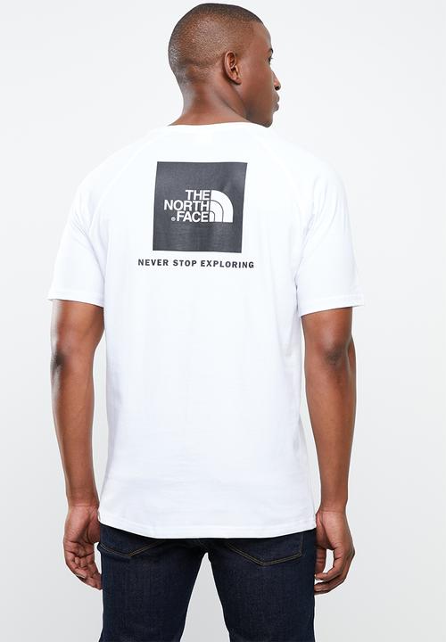The North Face - Short sleeve raglan red box tee - white