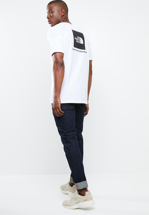 The North Face - Short sleeve raglan red box tee - white