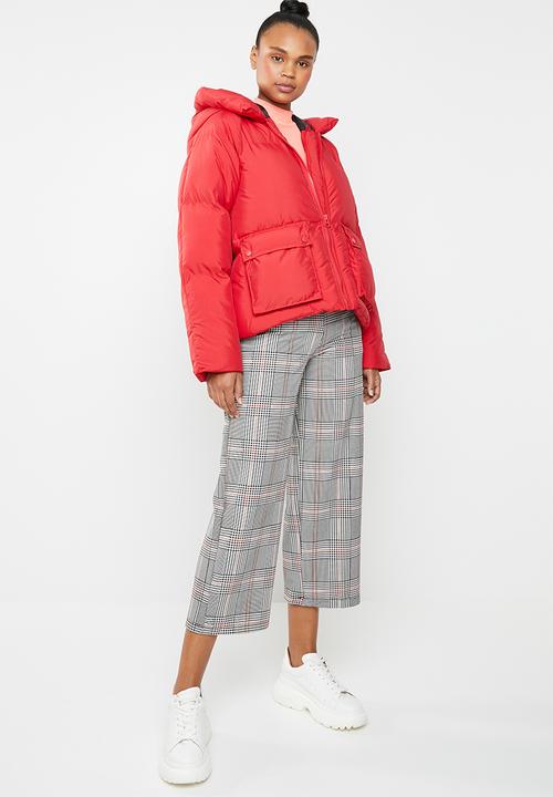 Missguided - Hooded ultimate puffer jacket - red
