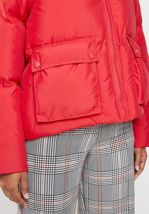 Missguided - Hooded ultimate puffer jacket - red