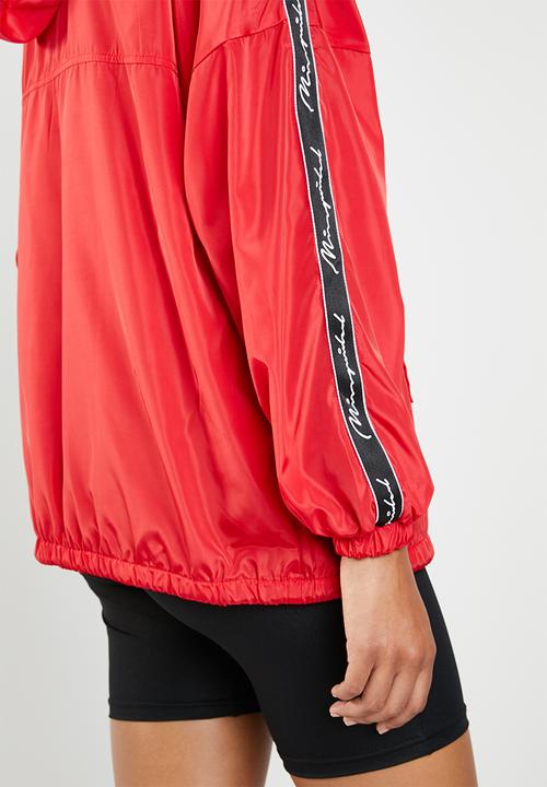 Missguided - Hooded half zip windbreaker - red