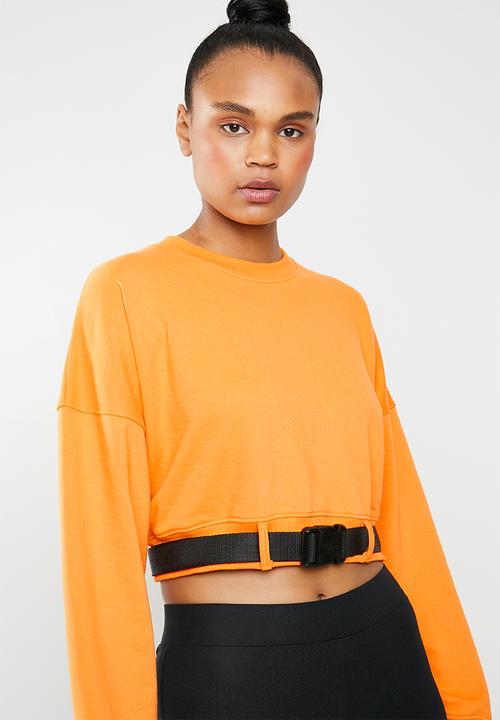 Missguided - Belted crop sweat - orange