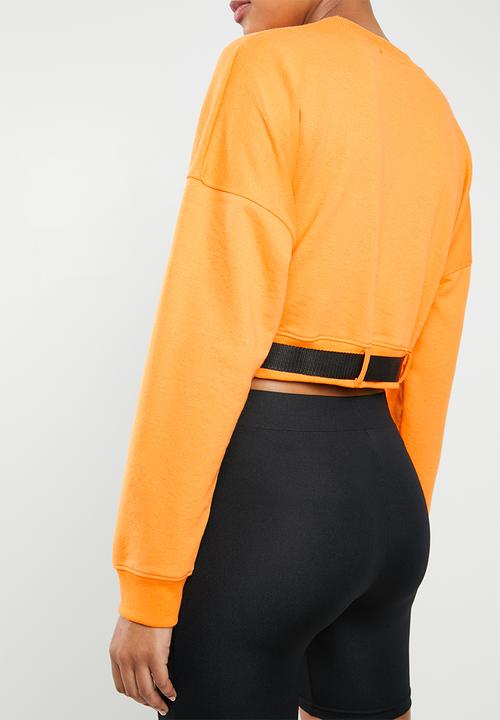 Missguided - Belted crop sweat - orange