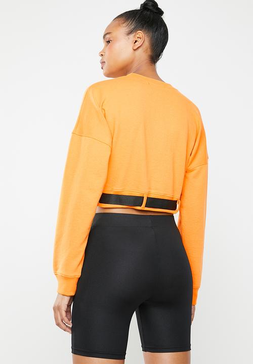 Missguided - Belted crop sweat - orange
