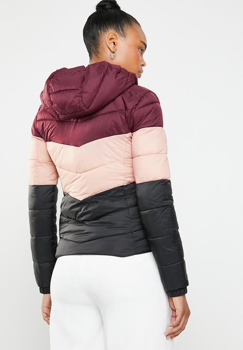 ONLY - North quilted panel hooded jacket - multi