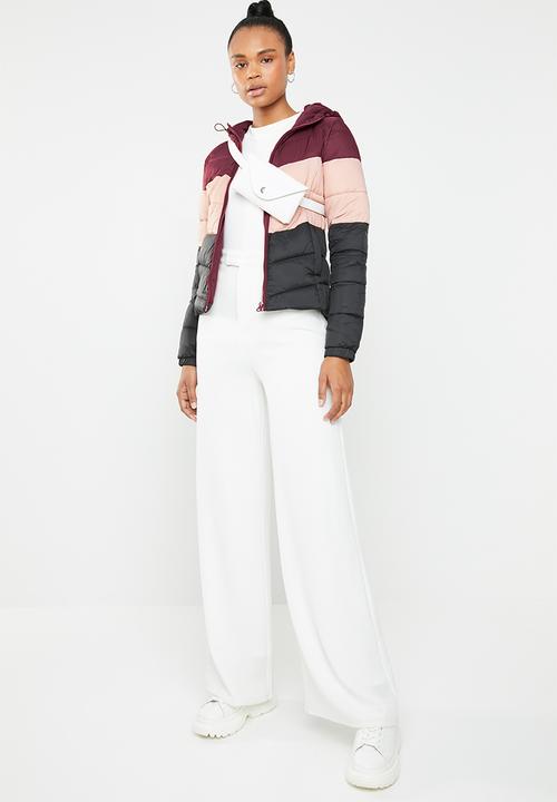 ONLY - North quilted panel hooded jacket - multi