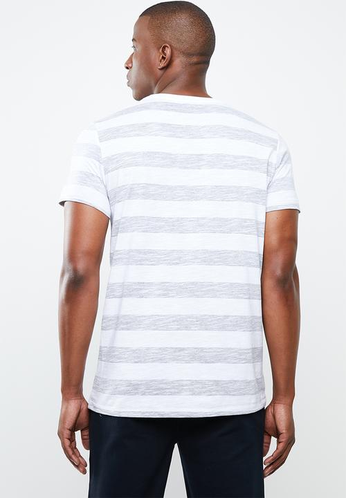 STYLE REPUBLIC - Casual stripe T-shirt - grey & white