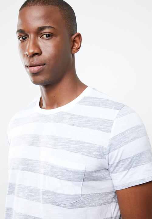 STYLE REPUBLIC - Casual stripe T-shirt - grey & white