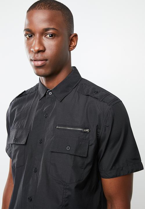 STYLE REPUBLIC - Arjen zip detail shirt - black