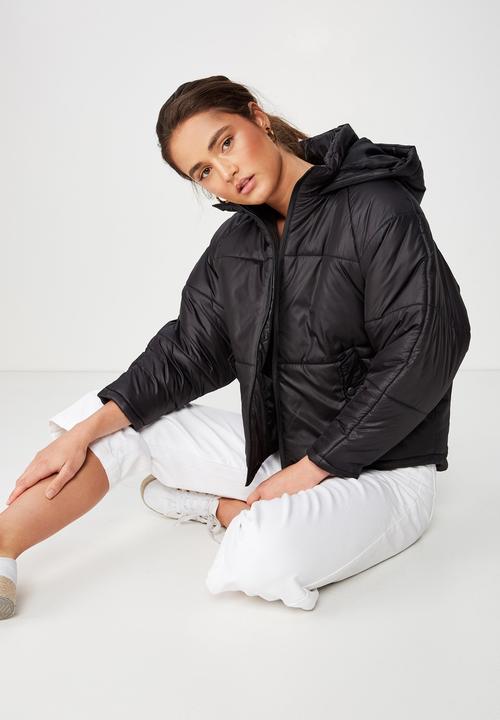 Cotton On - Rudi raglan puffer - black