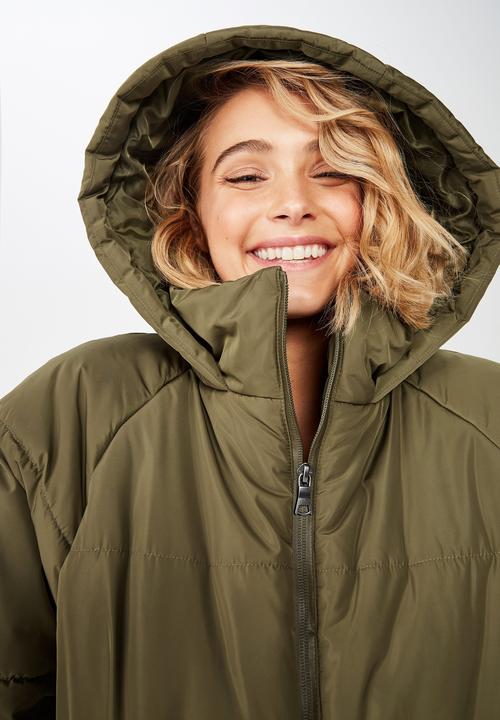 Cotton On - Rudi raglan puffer - khaki
