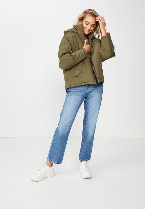 Cotton On - Rudi raglan puffer - khaki