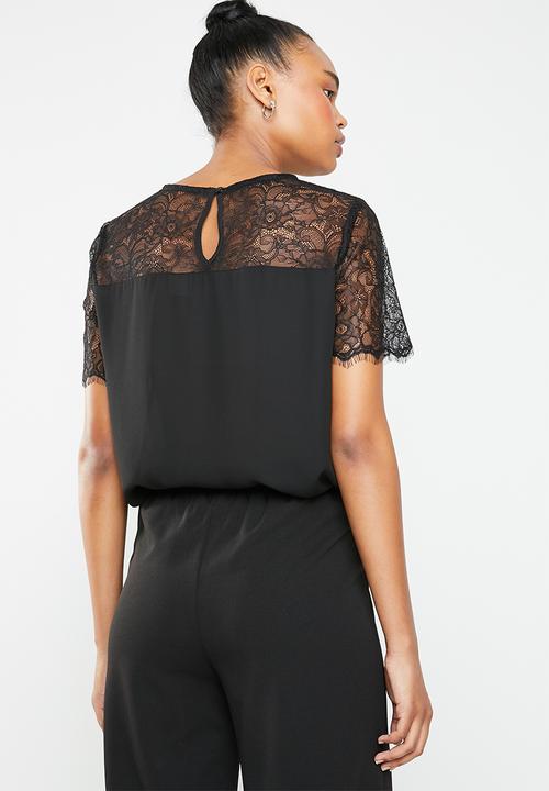 ONLY - Fiona lace top - black