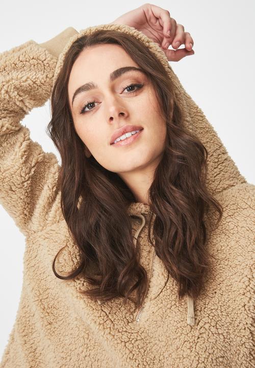 Cotton On - Teddy hoodie - brown 
