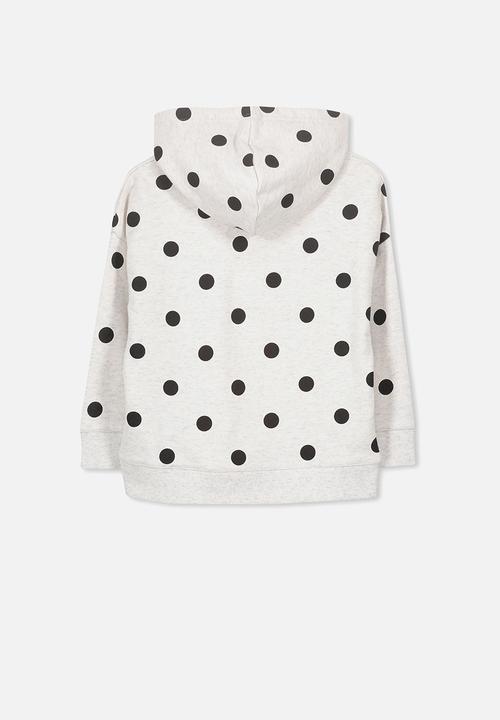 Cotton On - Scarlett spot hoodie - grey & black 