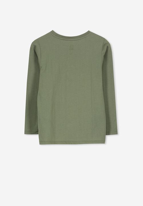 Cotton On - Penelope besties long sleeve tee - khaki & red