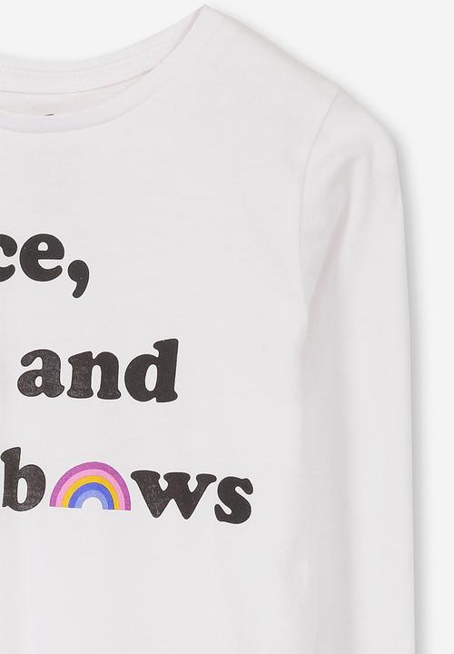 Cotton On - Penelope peace & love tee - white