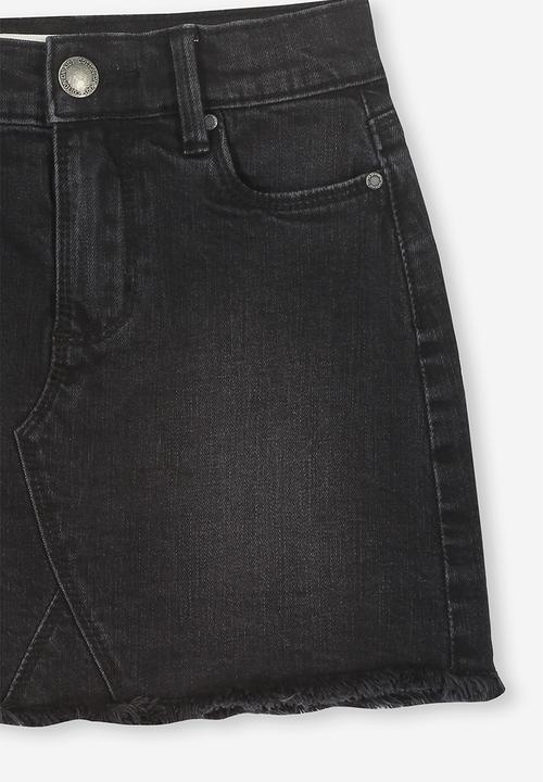Cotton On - Finn denim skirt - black