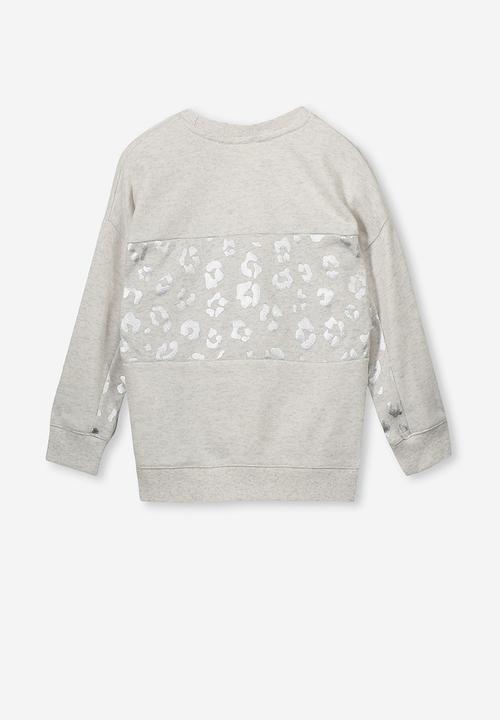Cotton On - Premium splice crew - grey & sliver