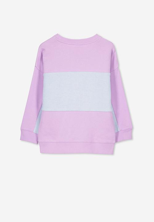 Cotton On - Premium spliced crew - purple & grey