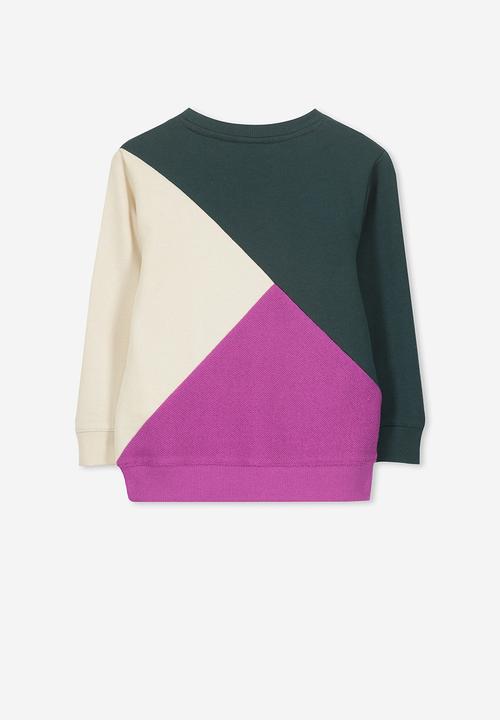 Cotton On - Premium spliced crew - multi