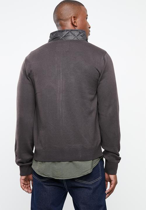 STYLE REPUBLIC - Quilted front zip jacket - brown