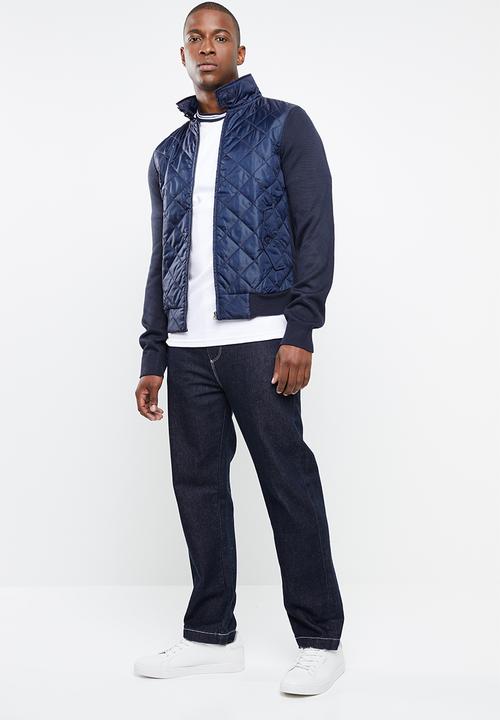 STYLE REPUBLIC - Quilted front zip jacket - navy