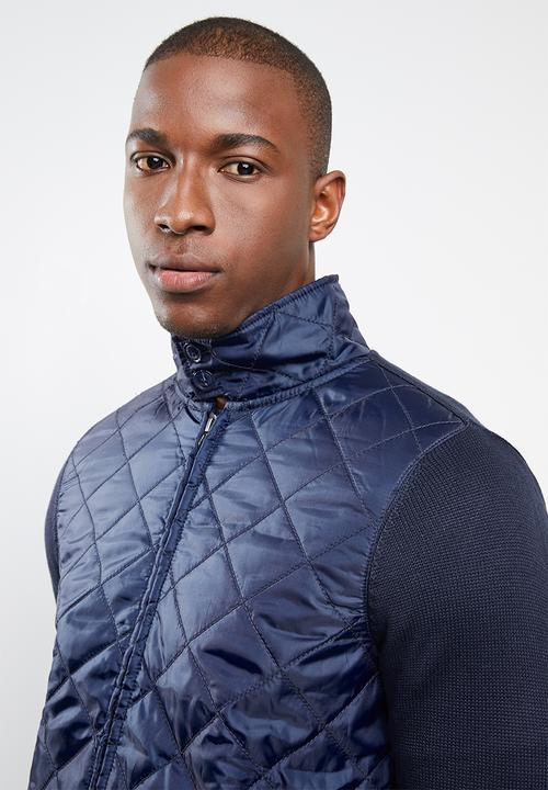 STYLE REPUBLIC - Quilted front zip jacket - navy