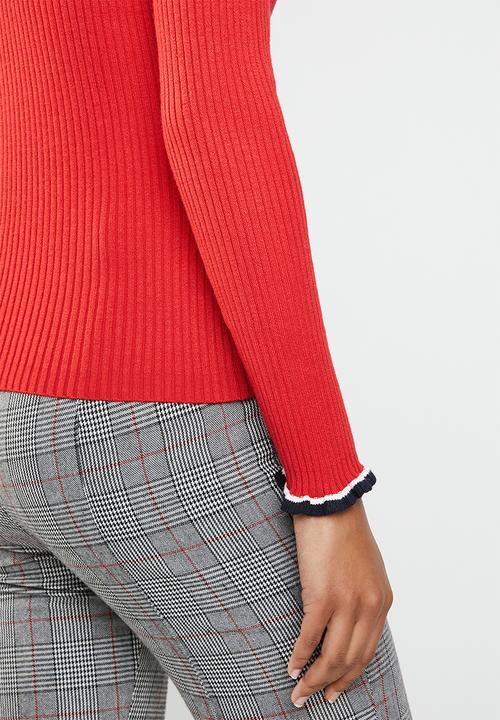 ONLY - Laura long sleeve pullover knit - red