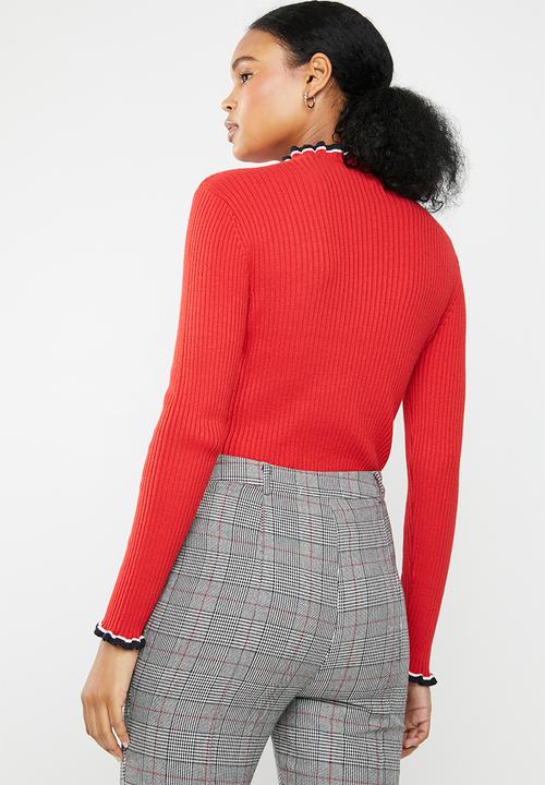 ONLY - Laura long sleeve pullover knit - red