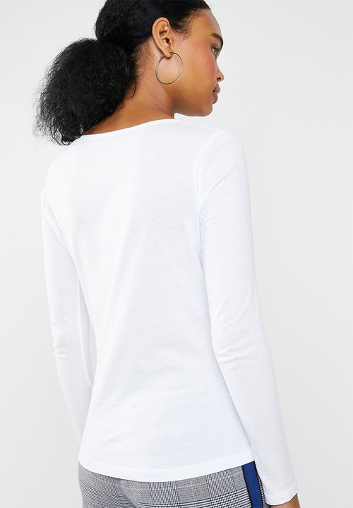 New Look - Long sleeve crew neck top - white