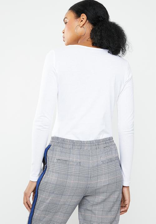 New Look - Long sleeve crew neck top - white