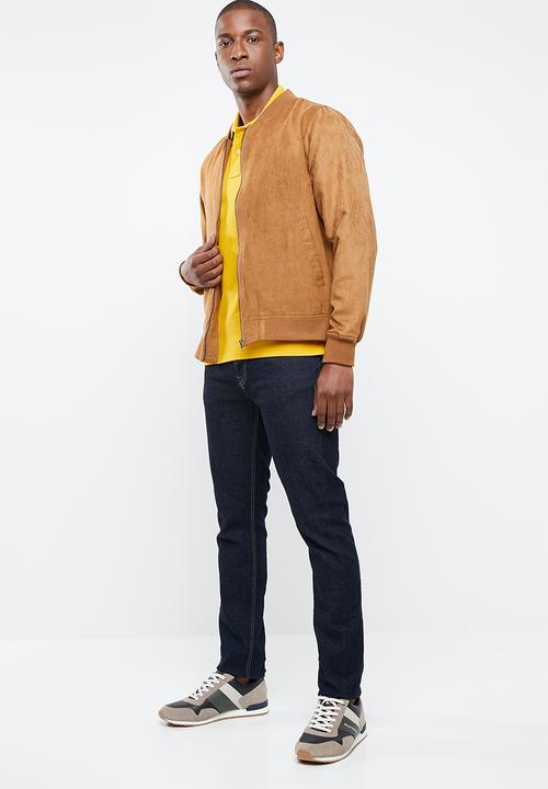 POLO - Stretch pique golfer - yellow