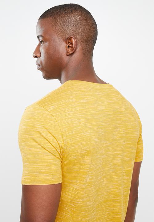 POLO - Space dye v-neck tee - yellow