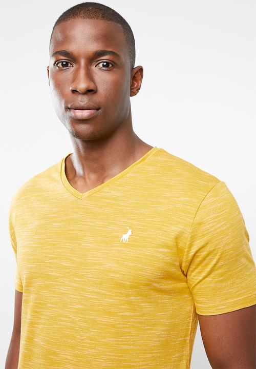 POLO - Space dye v-neck tee - yellow