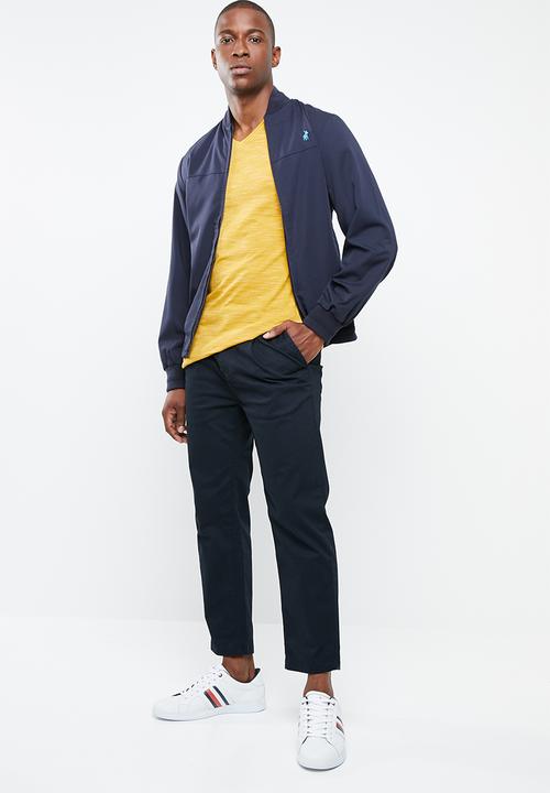POLO - Space dye v-neck tee - yellow