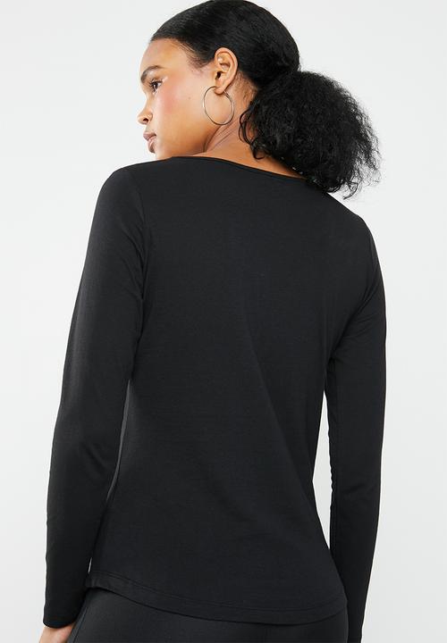 New Look - Long sleeve crew neck top - black