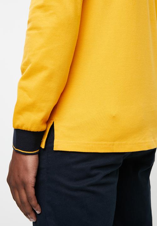 POLO - Tipped golfer - yellow & navy