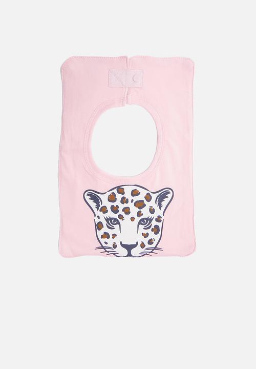 Cotton On - Sugar and spice leopard face bib - pink