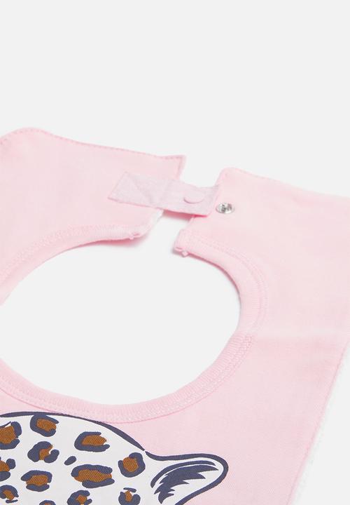 Cotton On - Sugar and spice leopard face bib - pink